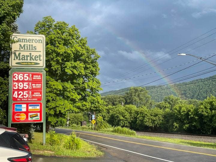 Reader Janie Ferguson captured this photo of a rainbow over the Cameron Mills Market in Steuben County as stormy weather moved through the region Monday evening. A tree was down nearby on county Route 119.