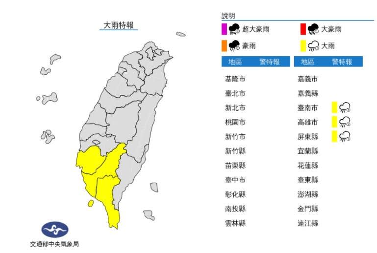 快新聞／西南風漸增強！南部3縣市大雨特報　週末豪雨來襲