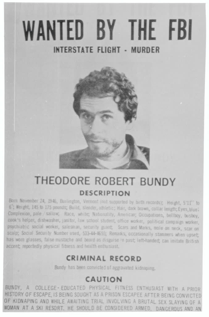 ted bundy's wanted poster