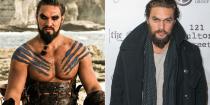 <p>He may not have the same tattoos, eyeliner, and stylized facial hair as his <em><a href="https://www.goodhousekeeping.com/life/entertainment/g3367/game-of-thrones-cast-in-real-life/" rel="nofollow noopener" target="_blank" data-ylk="slk:Game of Thrones;elm:context_link;itc:0;sec:content-canvas" class="link ">Game of Thrones</a></em> counterpart, but actor Jason Momoa is just as hot as Khal Drogo.</p>