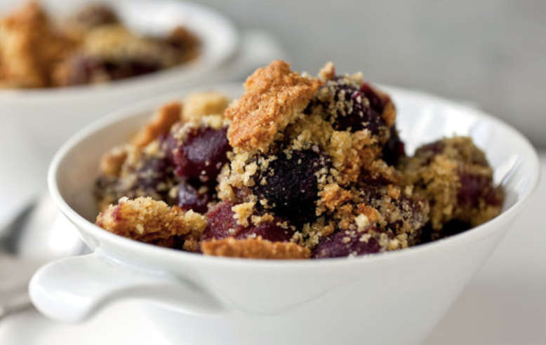 Cobblers and crumbles are a fun, easy way to experiment with flour mixtures. This healthy(ish) biscuit topping uses whole wheat flour, almond flour, and cornmeal.Recipe: Cherry Cobbler with Almond–Buttermilk Topping