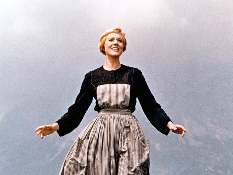 Julie Andrews appears in "The Sound of Music" film.