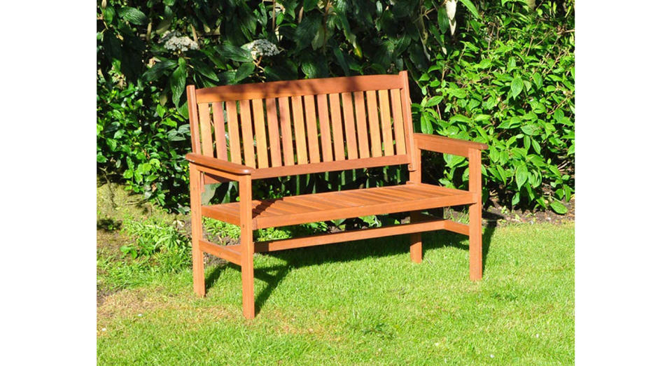 Kingfisher 2-Seater Hardwood Garden Patio Bench (Amazon)