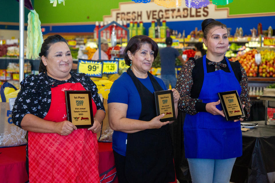 Winners of the 21st Annual Tamale Contest at Food City on Nov. 12, 2023, in Phoenix.