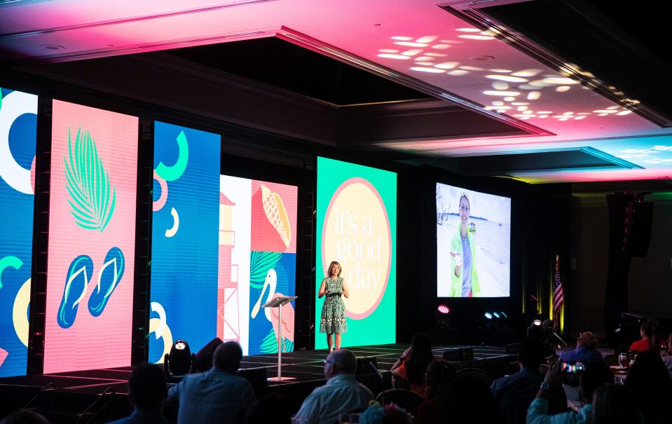 Samantha Brown was the keynote speaker at the Lee County Visitors and Convention Bureau tourism outlook convention at Marriott Sanibel Harbour Resort & Spa in Fort Myers. Lee County VCB unveiled a new marketing plan at the annual event.  