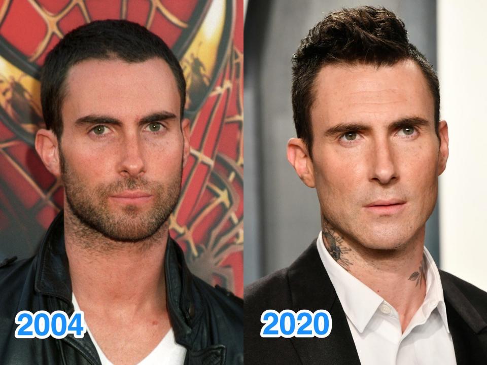 adam levine then and now