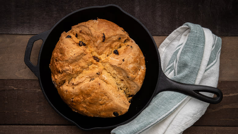 Aerial shot of Irish soda bread