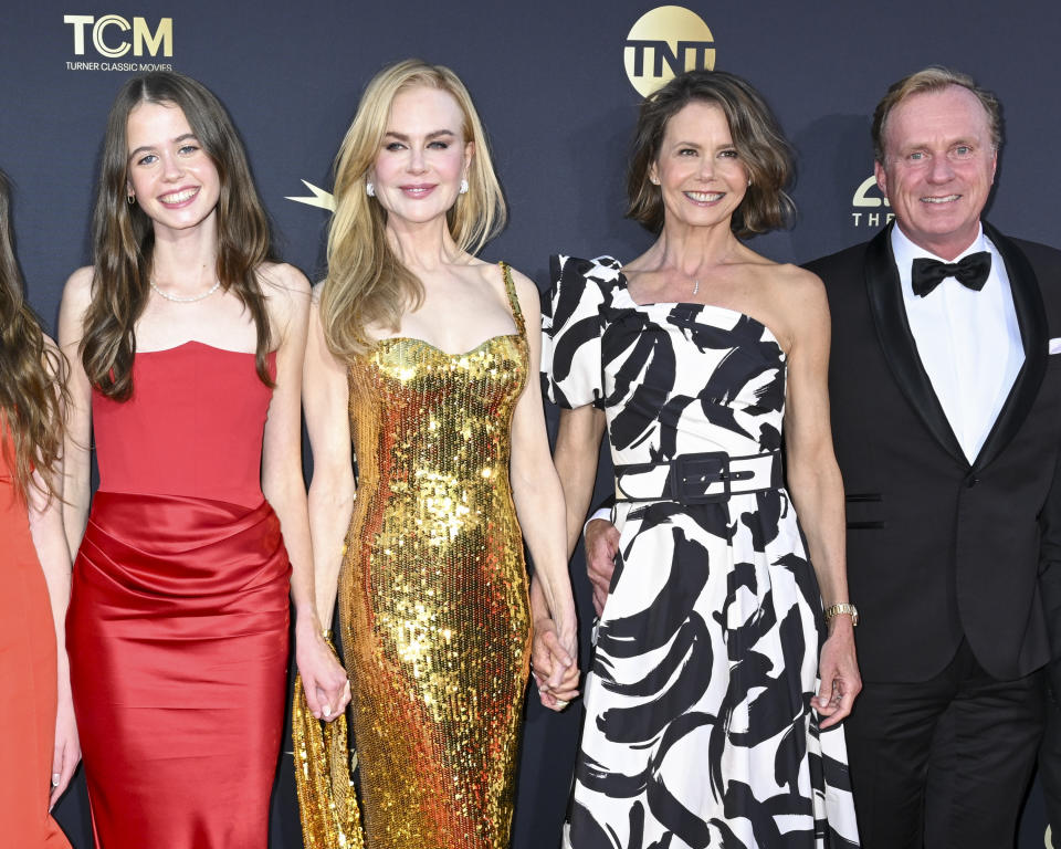 Rose Urban, Nicole Kidman, Antonia Kidman and Craig Marran at the AFI Life Achievement Award Honoring Nicole Kidman held at The Dolby Theatre on April 27, 2024 in Los Angeles, California.