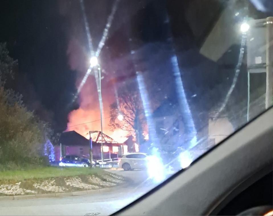 South Wales Argus: One resident captured this image as she passed in the early hours of the morning, commenting that it looked really bad at the time