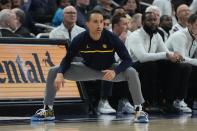 Marquette head coach Shaka Smart reacts during the first half of an NCAA basketball game Tuesday, Nov. 29, 2022, in Milwaukee. (AP Photo/Morry Gash)