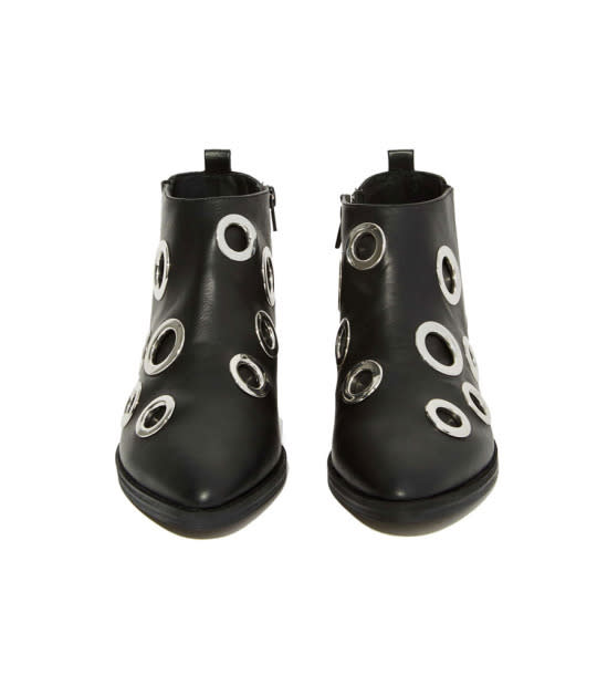 Love your Chelsea boots? Give them an extra edge with this punk-style, eyelet-studded pair. 