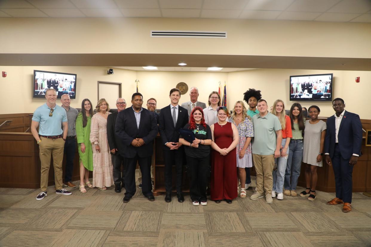 Columbia City Council recognizes the Mayor's Youth Council on Thursday, May 9, 2024 for its work in educating young people on city issues, local government, as well as overseeing a project to protect and better utilize The Duck River.