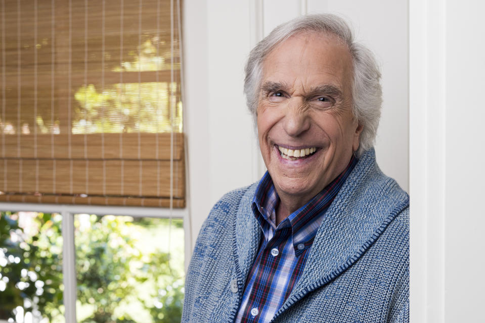 Henry Winkler poses for a portrait in New York on Wednesday, Oct. 11, 2023, to promote his memoir "Being Henry: The Fonz...and Beyond." (Photo by Willy Sanjuan/Invision/AP)