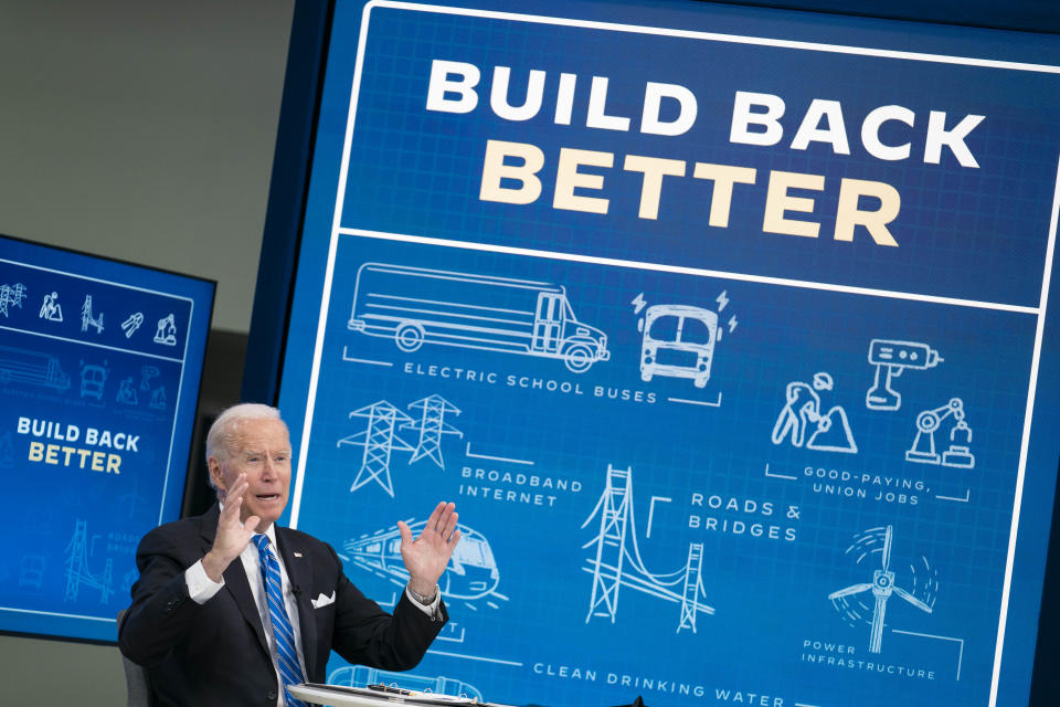 U.S. President Joe Biden speaks during a virtual meeting in the Eisenhower Executive Office Building in Washington, D.C., U.S., on Wednesday, Aug. 11, 2021. (Sarah Silbiger/UPI/Bloomberg via Getty Images)