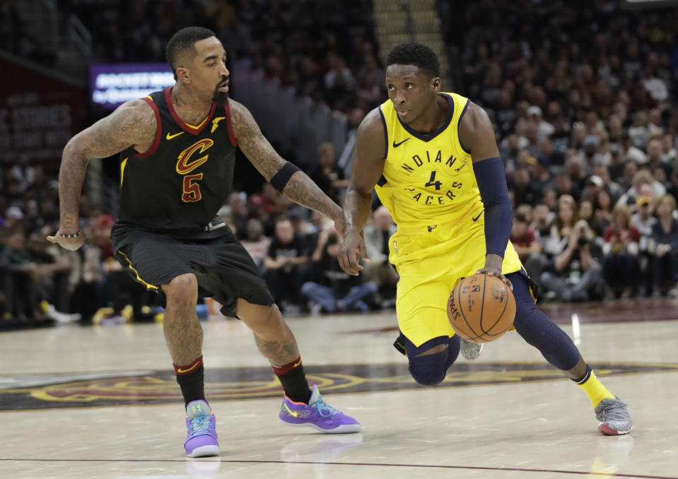 Victor Oladipo is ready to get back to work after a loss in Game 7. (AP Photo/Tony Dejak)