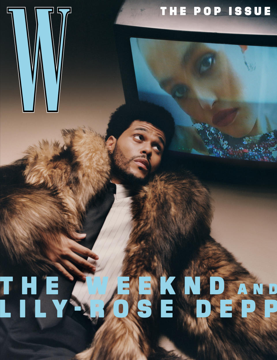 Lily Rose-Depp and The Weeknd appear on two covers of W magazine promoting their show, The Idol. (Photo: Tyler Mitchell)