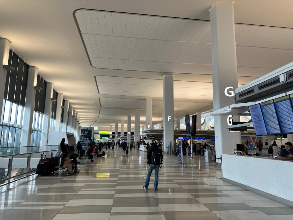 The check-in area at LaGuardia Airport terminal B.