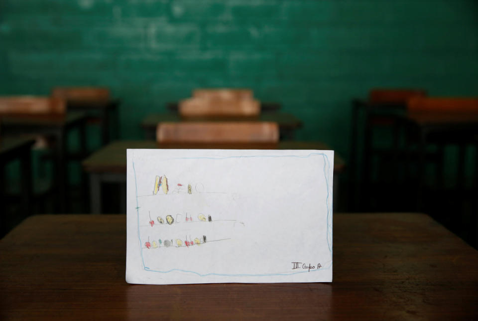 “No desayuné. Esperamos la comida”, escribió un estudiante cuando se le preguntó por su primera comida del día. “Tengo fideos con mortadela de almuerzo. Tengo hambre”, sostuvo. Texto y Foto: Reuters