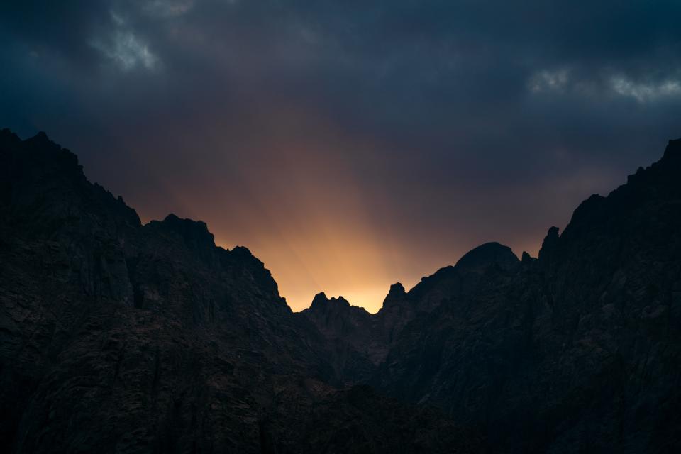 Mount Sinai during sunset.