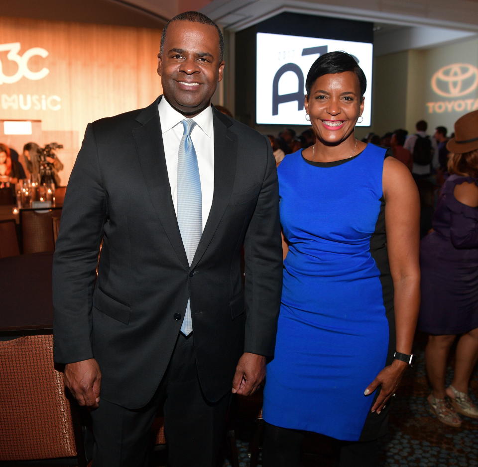 Mayor Kasim Reed attends a dinner with City Councilwoman Keisha Lance Bottoms in October. Reed's support for Bottoms has played an outsize role in the race. (Photo: Prince Williams/Getty Images)