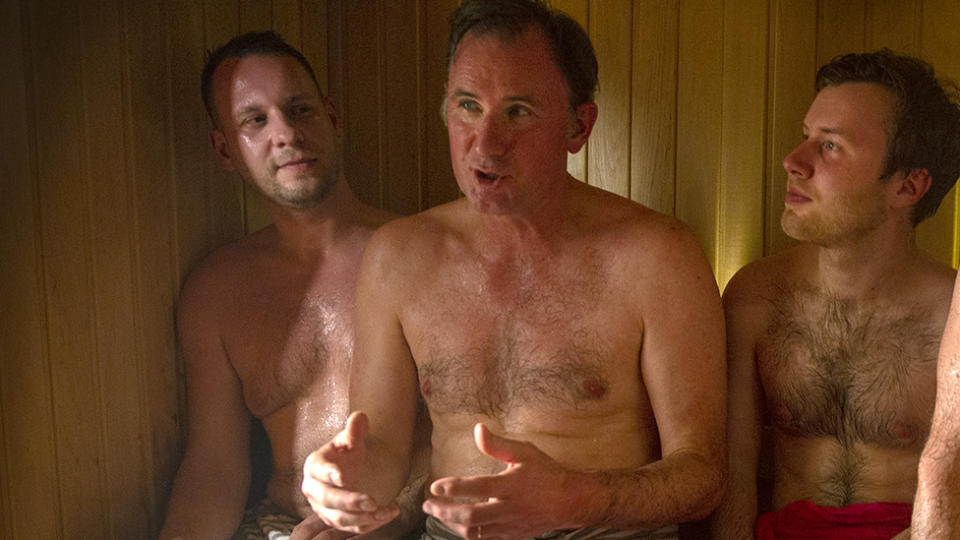 James Landale y amigos en la sauna