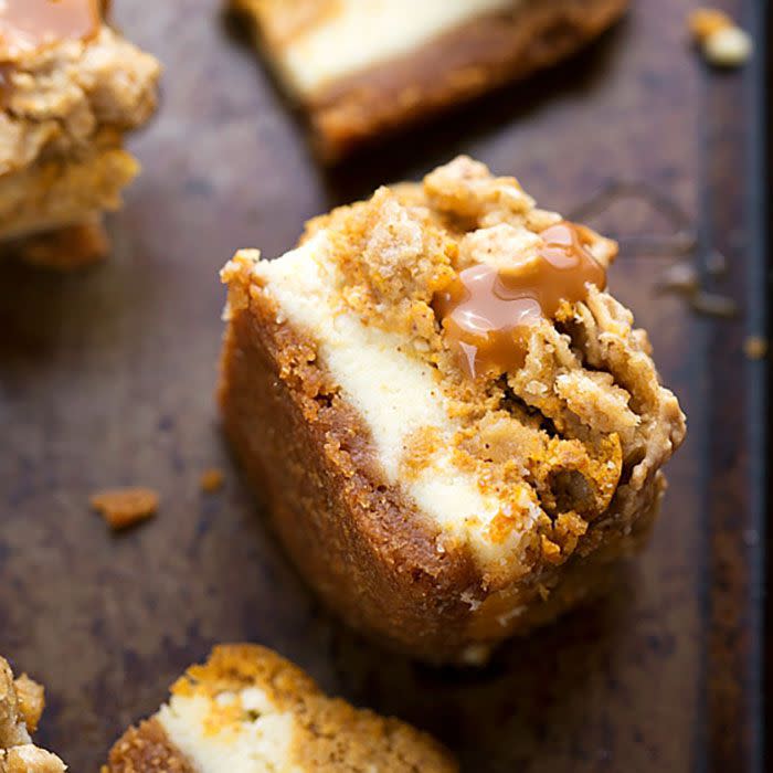 Pumpkin Caramel Cheesecake Bars