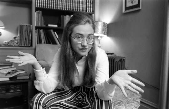 Wellesley College-graduate (as well as future US First Lady Class and Secretary of State) Hillary Rodham (later Clinton) talks about her speech at the college commencement, Connecticut, June 11, 1969. (Photo: Lee Balterman/The LIFE Picture Collection/Getty Images)