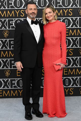 <p>David Fisher/Shutterstock</p> Jimmy Kimmel and wife Molly McNearney on Jan. 15, 2024