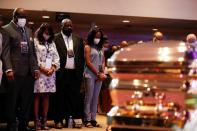 Family members of George Floyd attend a memorial service for George Floyd following his death in Minneapolis police custody, in Minneapolis