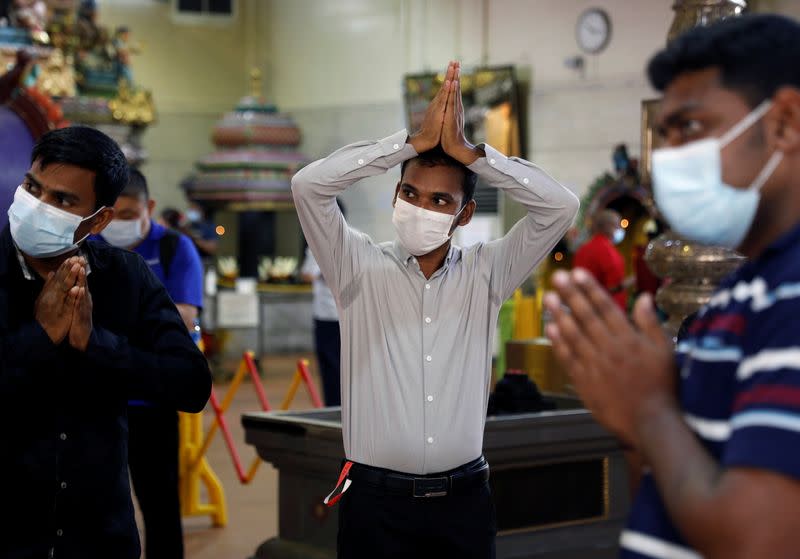 Migrant workers revisit the community after more than a year of movement curbs due to the coronavirus disease (COVID-19) outbreak, in Singapore