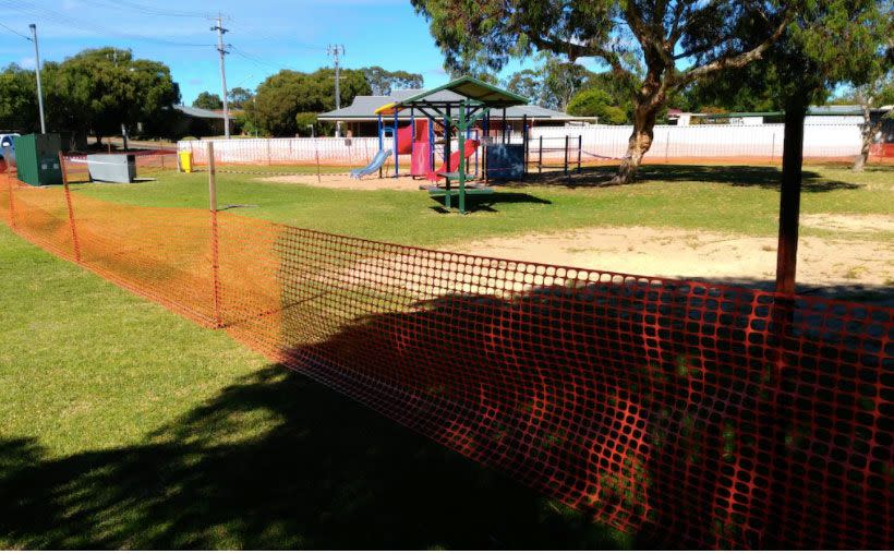 Children were playing at Dixon Park in Esperance when they were pricked by discarded syringes. Source: Facebook/Daniel Edgar