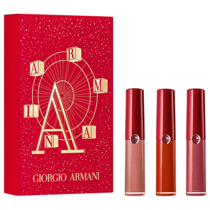 Armani Beauty Mini Lip Maestro Liquid Matte Lipstick Trio. Image via Sephora.