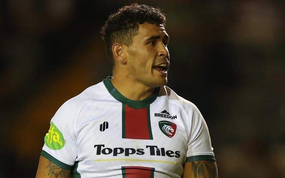 Izaia Perese of Leicester Tigers in action during a pre-season friendly against Nottingham