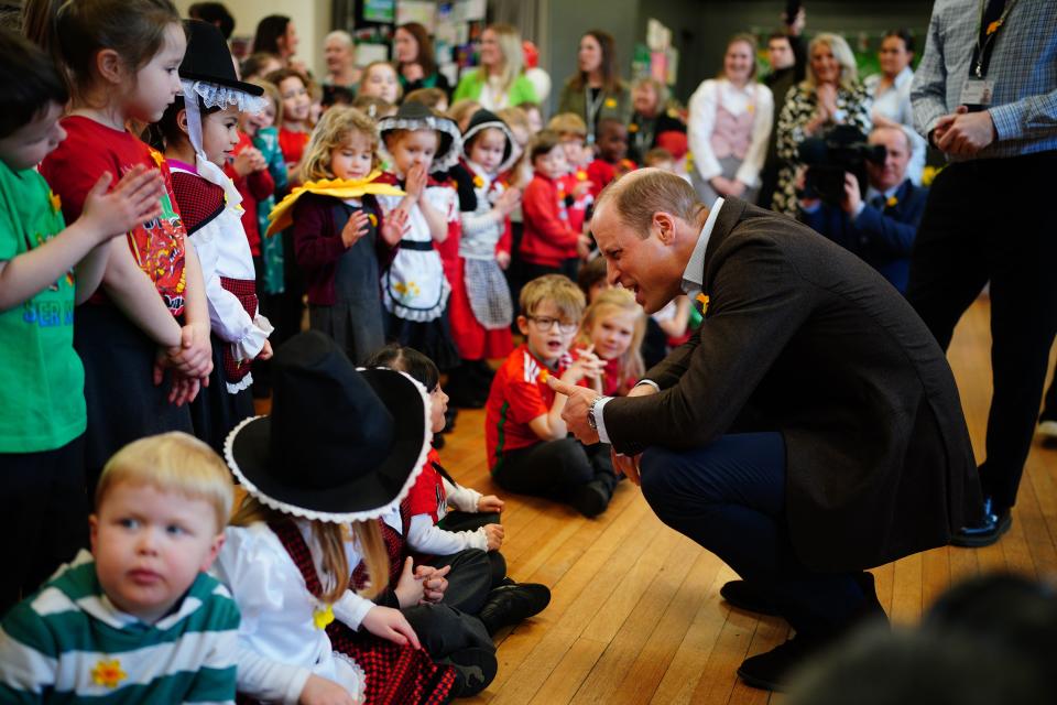 The Prince of Wales visited Ysgol Yr Holl Saint school in Wrexham (Ben Birchall/PA) (PA Wire)