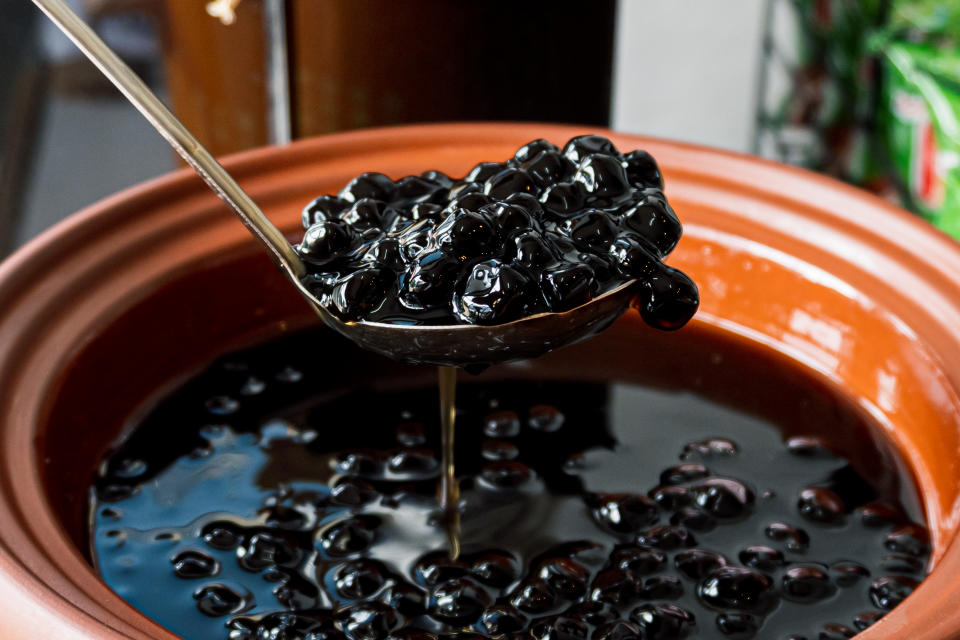 Boiled tapioca pearls for bubble milk tea