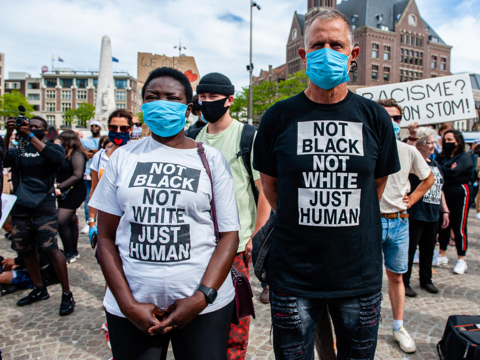 Manifestantes motivados por el fallecimiento de George Floyd. (Getty Images)