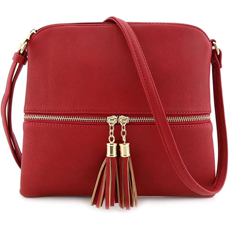 Lightweight Medium Crossbody Bag with Tassel