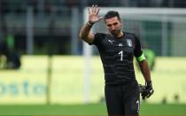 Gianluigi Buffon called time on his 175-cap international career following the confirmation of Italy's failure to qualify for the World Cup. The 39-year-old Juventus goalkeeper kept a clean sheet against Sweden at San Siro but his outfield team-mates failed to score the goals that could have overturned the Scandinavians' 1-0 advantage in the two-legged European play-off. Buffon had already decided to hang up his national-team gloves after Russia 2018 and, with that opportunity stripped from him seven months before the tournament, he is taking his leave early. In tweets from the Vivo Azzurro account, he said: "We are proud, we are strong, we are stubborn. We will pick ourselves up as we have always done. It appears Gianluigi Buffon has played his final game for Italy. He will be much missed. A mountain of a man. A Giant of a goalkeeper. A credit to his sport.— Gary Lineker (@GaryLineker) November 13, 2017 "I am leaving a squad that will know how to pick itself up again. "Best wishes to everybody, and especially to those with whom I have shared this beautiful journey." Buffon, who won the World Cup with Italy in 2006, continued: "The blame is divided equally among all of us. There must be no scapegoats. "We win together and we lose together. "I'm not feeling sorry for myself but I'm sorry about the whole affair. We blew something that could have meant so much. The main regret is that it ended like this."