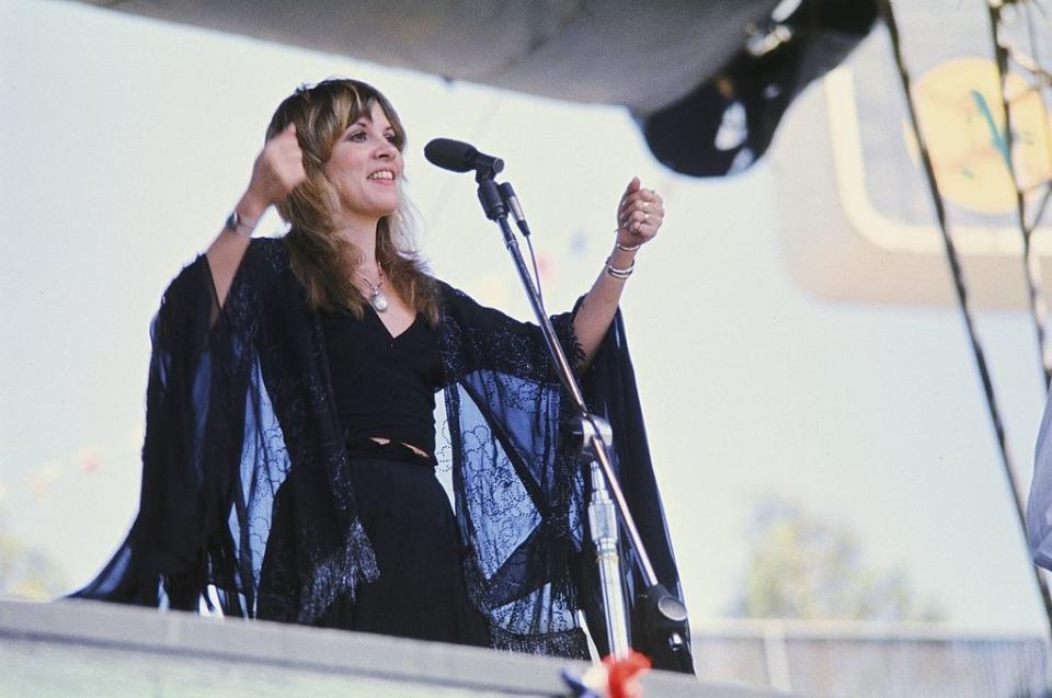 Stevie Nicks smiling onstage