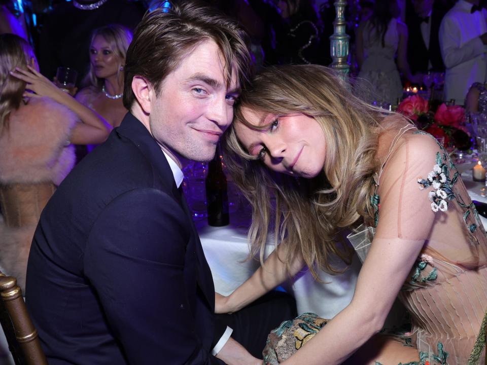 Robert Pattinson and Suki Waterhouse attend The 2023 Met Gala Celebrating "Karl Lagerfeld: A Line Of Beauty" at The Metropolitan Museum of Art on May 01, 2023 in New York City.