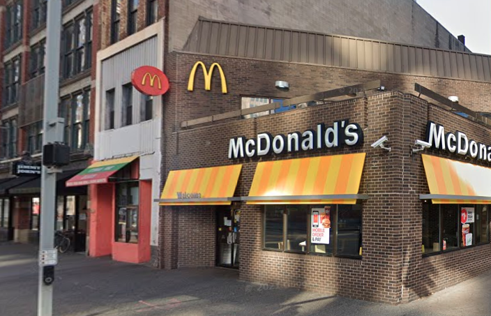 The facade of a McDonald's restaurant in Pittsburgh. 