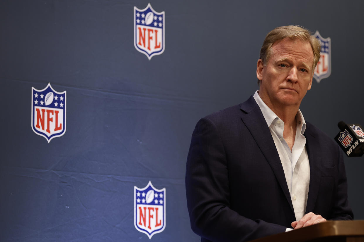 What's on tap for Roger Goodell's next few years as NFL commissioner? (AP Photo/Adam Hunger)