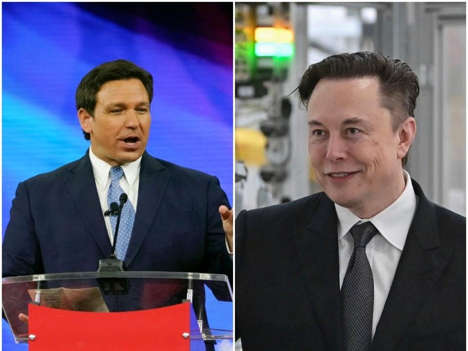 Tesla and SpaceX CEO Elon Musk said he'd likely vote for Florida Gov. Ron DeSantis for president in 2024.