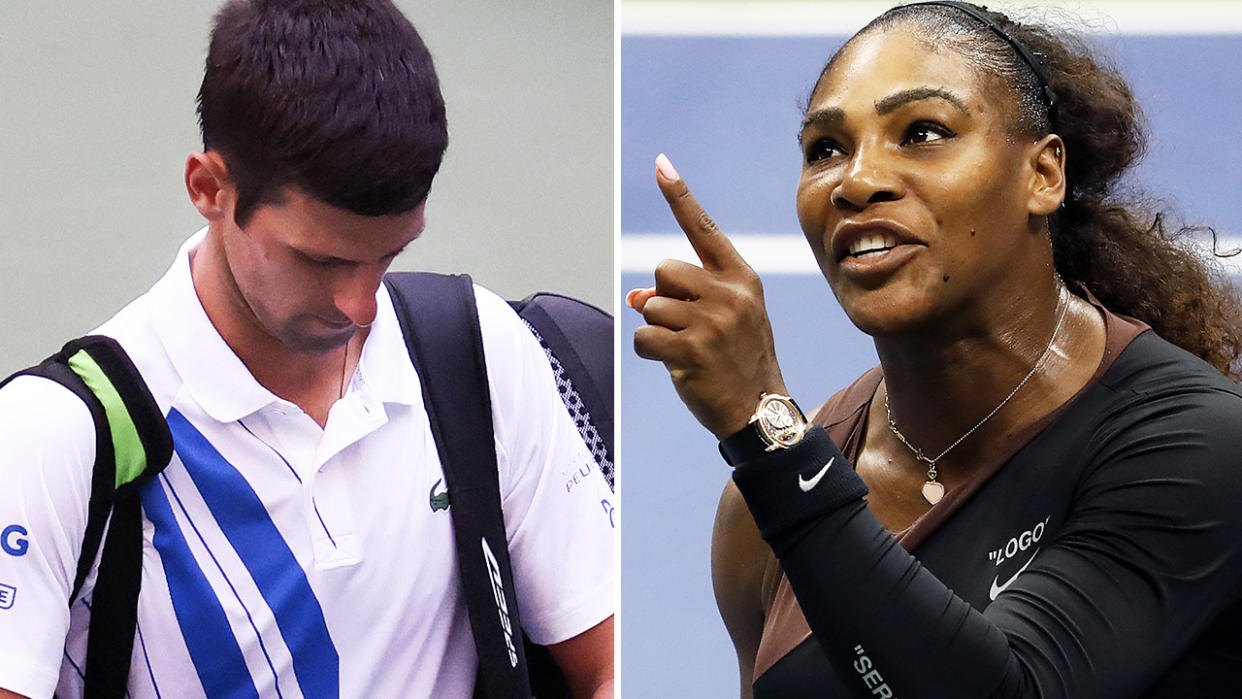 Novak Djokovic and Serena Williams, pictured here in action at the US Open.