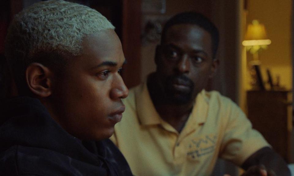 Kelvin Harrison Jr and Sterling K Brown in Waves.