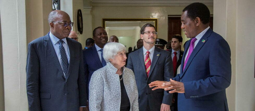 En janvier dernier, la secrétaire d'État américaine au Trésor, Janet Yellen, était en visite à Lusaka, en Zambie dans le cadre d'un voyage d'une dizaine de jours en Afrique.  - Credit:SALIM DAWOOD / AFP