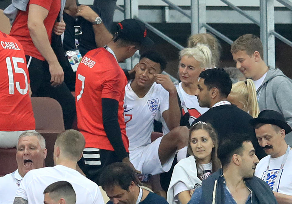 <p>Jesse Lingard was visibly upset. </p>