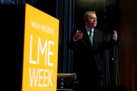 London Metal Exchange (LME) Chief Executive Garry Jones speaks during LME Week Asia in Hong Kong, China June 14, 2016. REUTERS/Bobby Yip