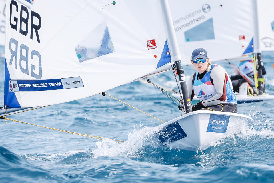 Nicholls competed in her first-ever medal race in Palma, finishing second