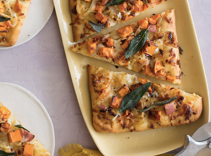 Roasted Sweet Potato and Caramelized Onion Flatbread